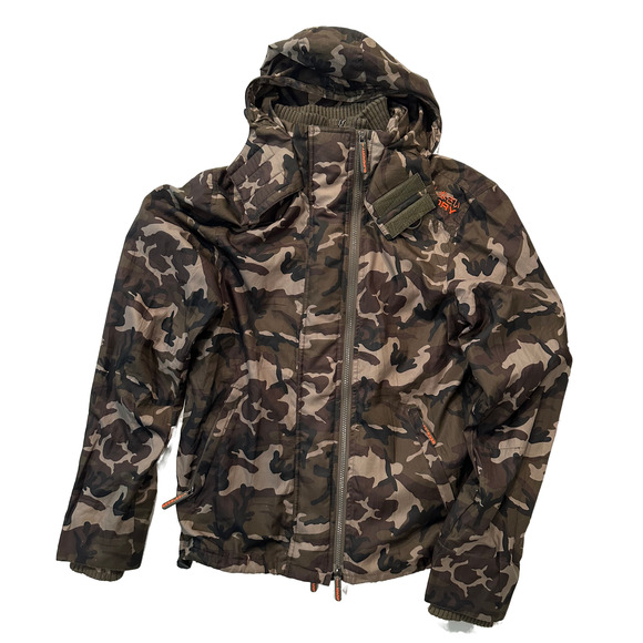 Superdry Japan Camo Mesh Lined Long Sleeve Hooded Windcheater Mens size Medium - Picture 1 of 16